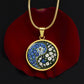 Morning Glory Yin Yang Necklace - September Birth Month Flower Pendant Jewelry