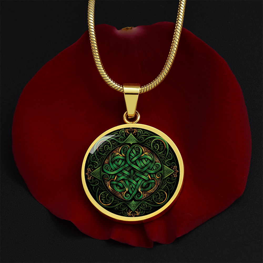 Green Celtic Knot Necklace - Romantic Pendant Jewelry