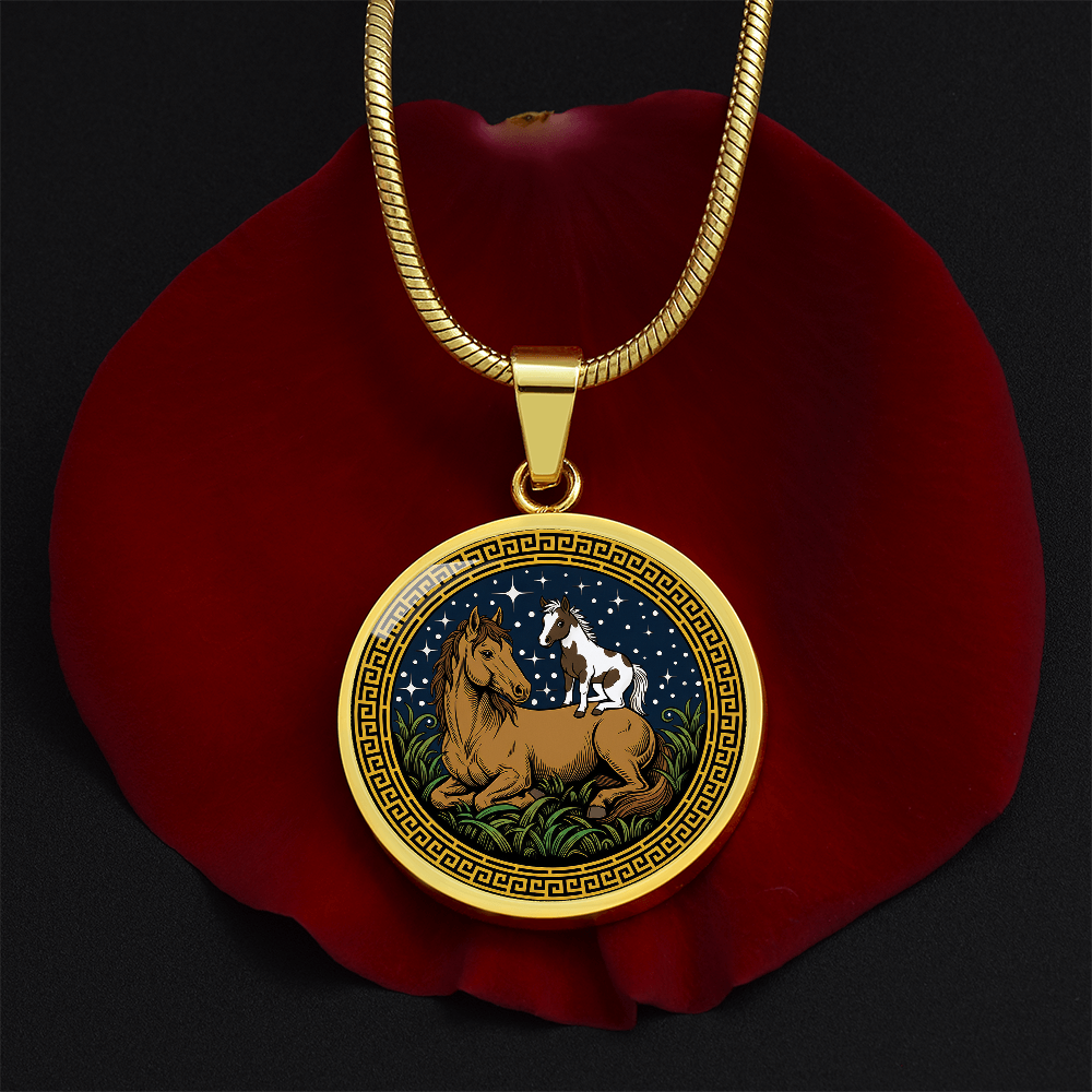 Horse and Horse Necklace - Couples Chinese Zodiac Animal Pendant Jewelry