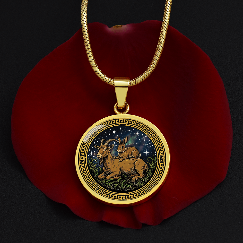 Rabbit & Goat Necklace - Couples Chinese Zodiac Animal Pendant Jewelry