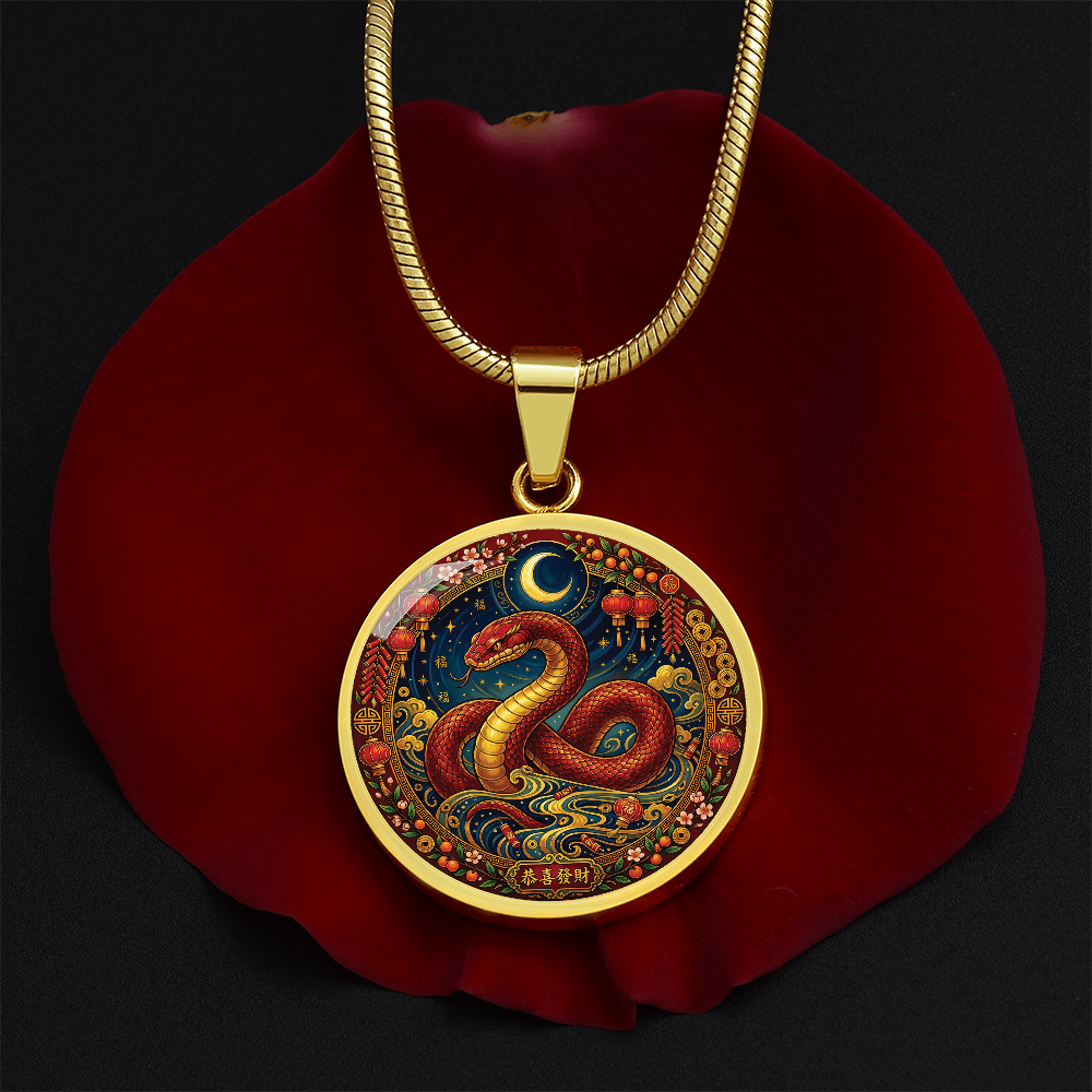Year of The Snake Necklace - Chinese Zodiac Animal Charm Pendant Jewelry