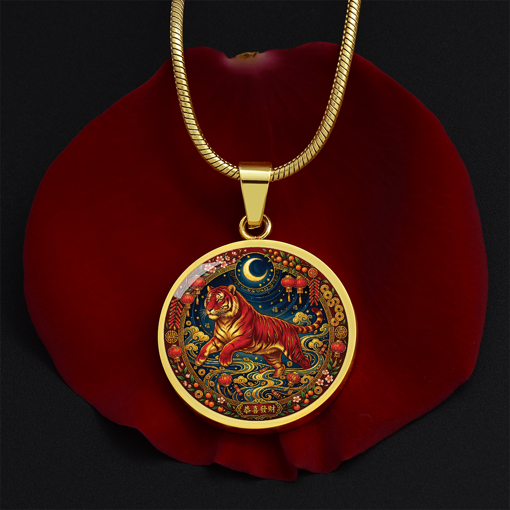 Year of The Tiger Necklace - Chinese Zodiac Animal Charm Pendant Jewelry