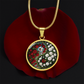 Rose Yin Yang Necklace - June Birth Month Flower Pendant Jewelry