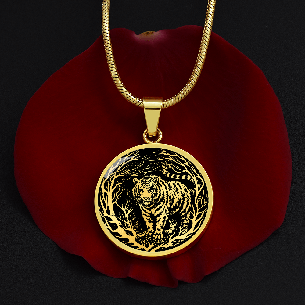 Silver Tiger Necklace - Forest Charm Pendant Jewelry