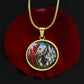 Larkspur Yin Yang Necklace - July Birth Month Flower Pendant Jewelry