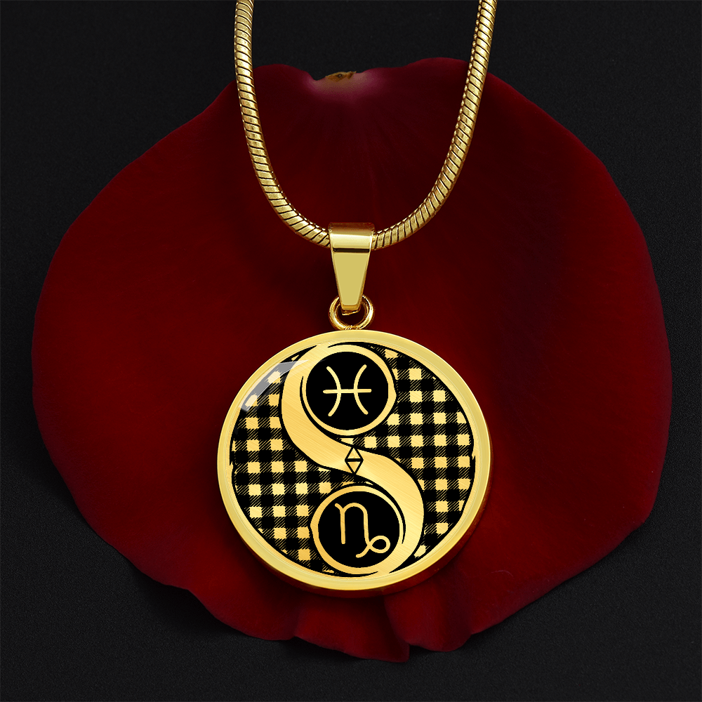 Pisces & Capricorn Necklace, Yin Yang Couples Zodiac Jewelry