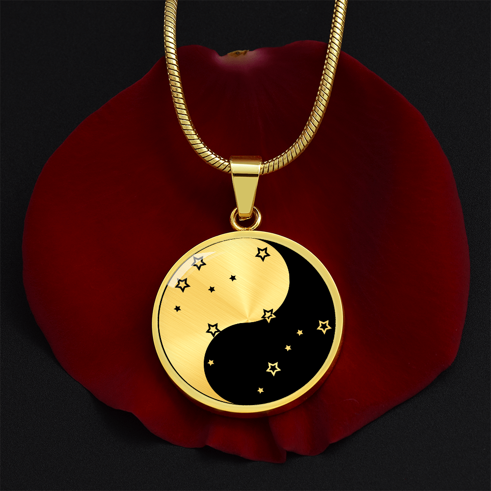 Gemini Yin Yang Pendant Necklace - Zodiac Constellation Jewelry