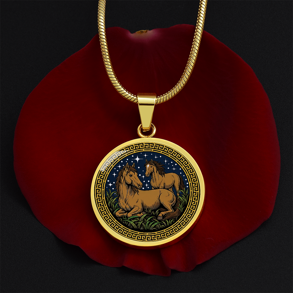 Horse and Horse Necklace - Couples Chinese Zodiac Animal Pendant Jewelry