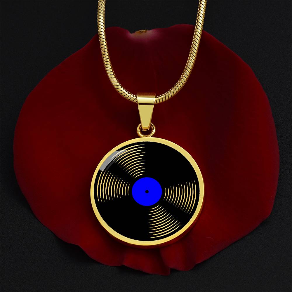 Vinyl Record Necklace Gold - Personalized Music Pendant - Music Theme Gifts For Her or Him - Silver Record Pendant Necklace For Woman or Men