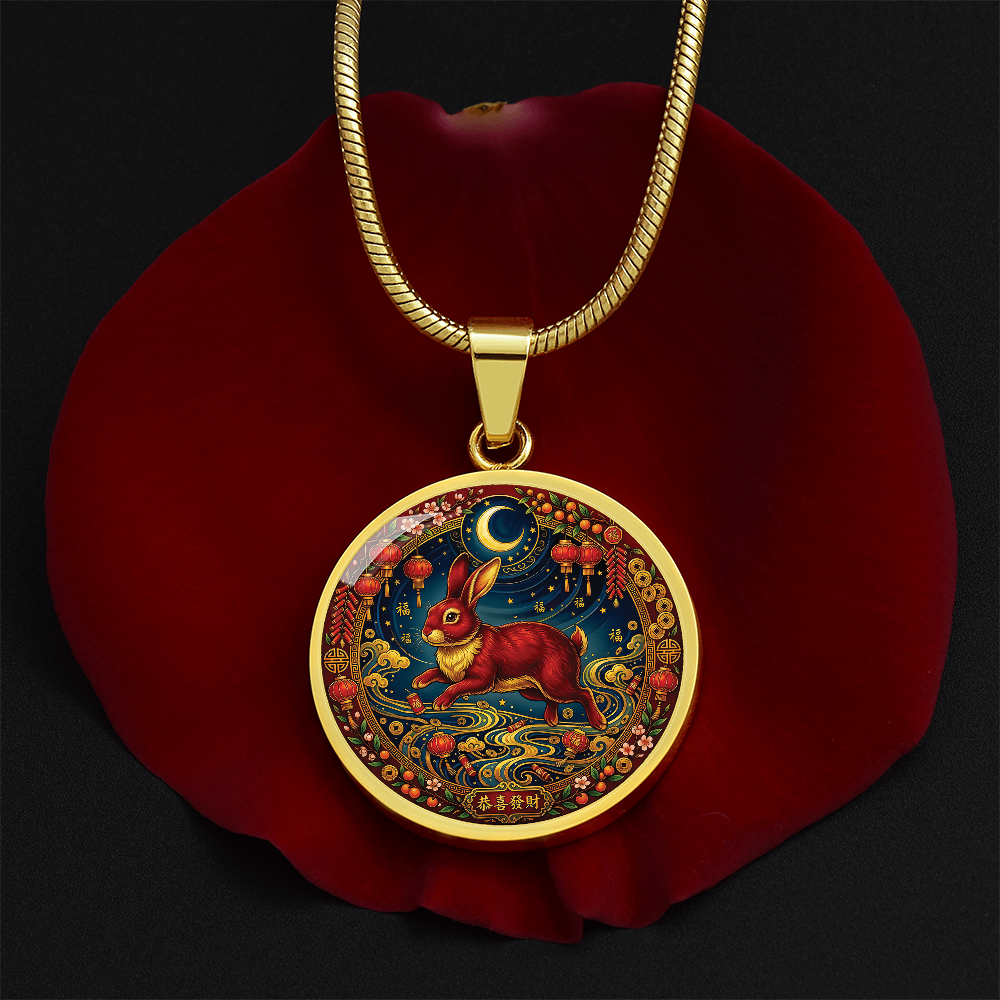 Year of The Rabbit Necklace - Chinese Zodiac Animal Charm Pendant Jewelry