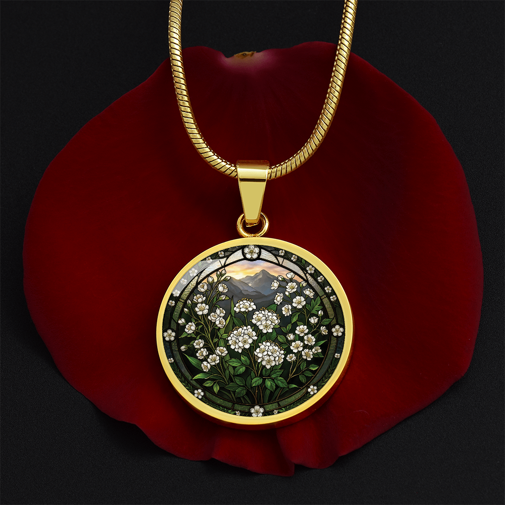 White Hawthorn Necklace - May Birth Flower Pendant Jewelry