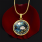 Water Lily Necklace - July Birth Flower Pendant Jewelry
