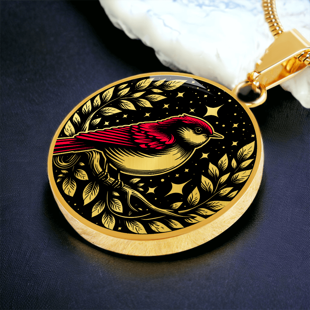 Red Bird Necklace - Wildlife Pendant Jewelry