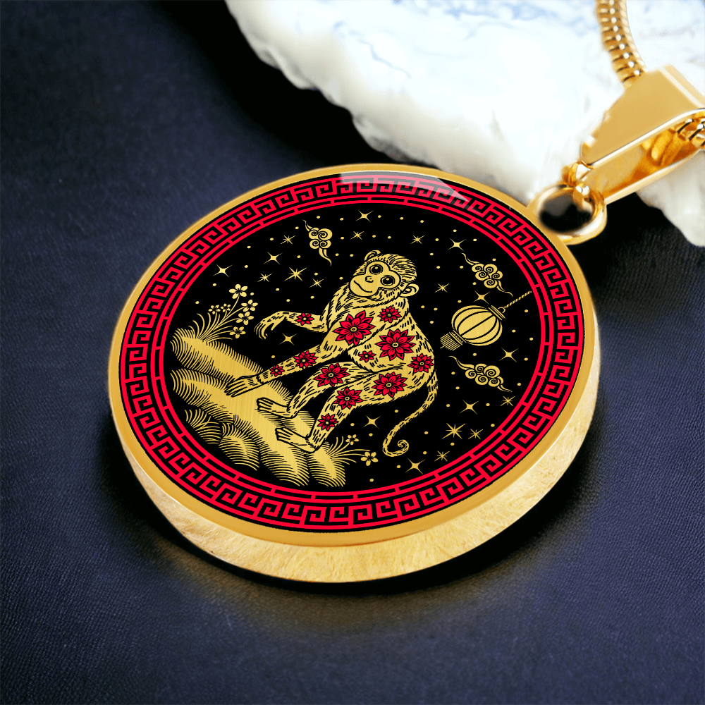 Monkey Necklace Chinese Zodiac Animal Pendant Jewelry
