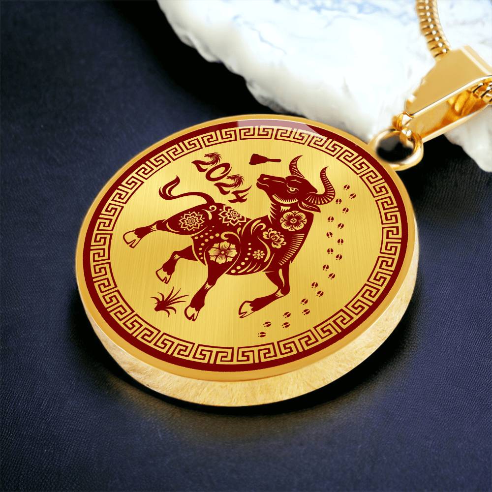 2024 Gold Ox Zodiac Necklace