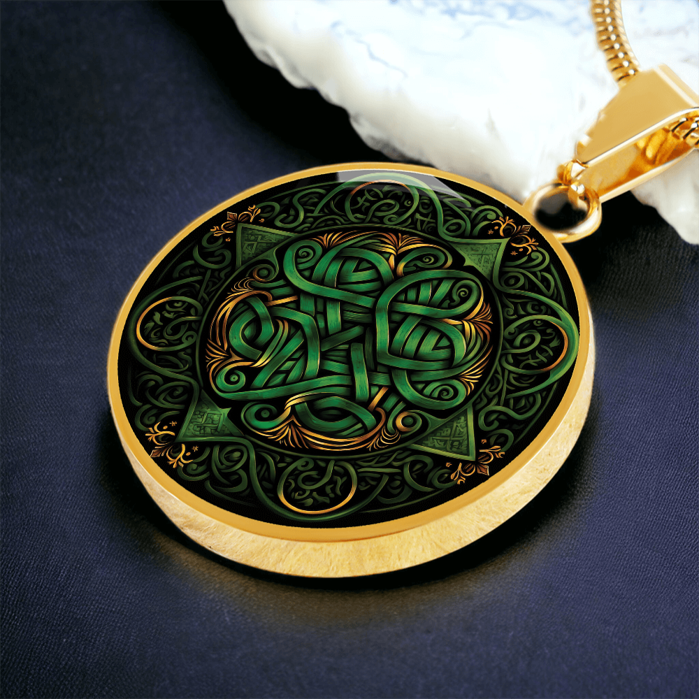 Green Celtic Knot Necklace - Romantic Pendant Jewelry