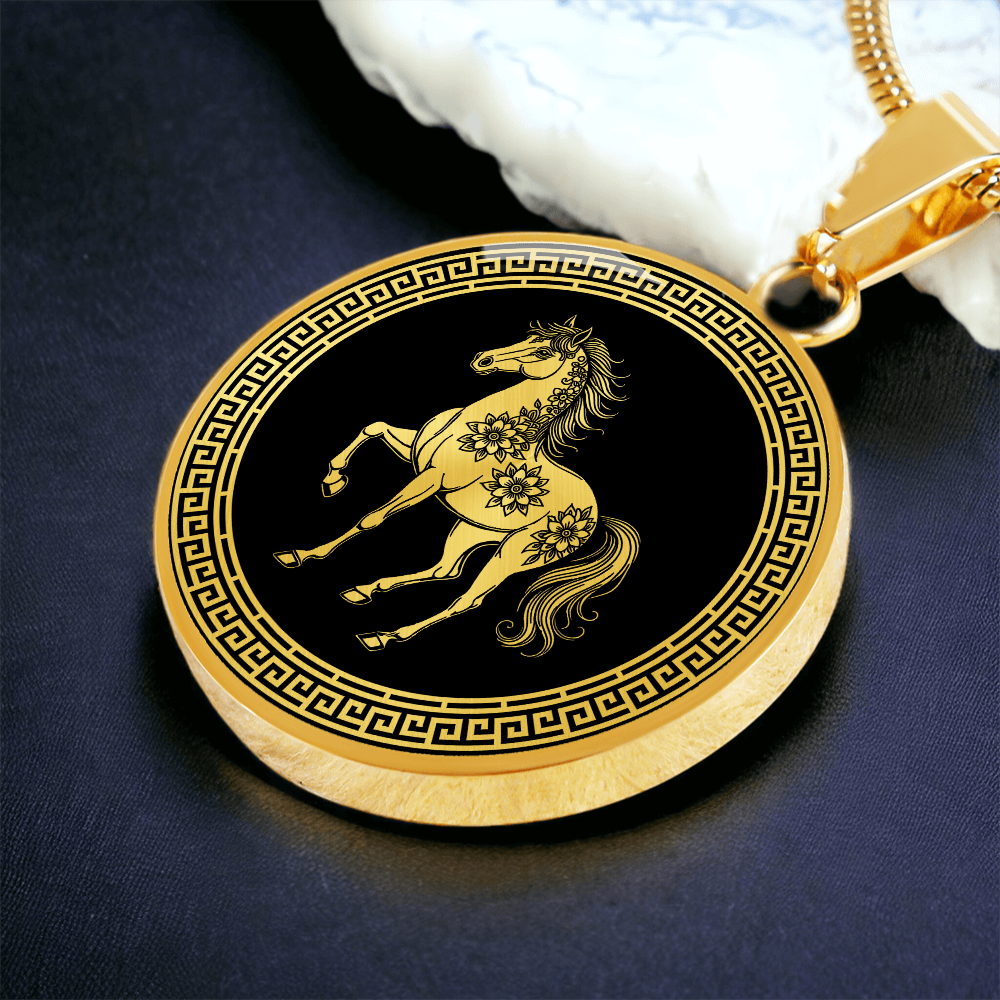 Horse Necklace Chinese Zodiac Animal Pendant Jewelry