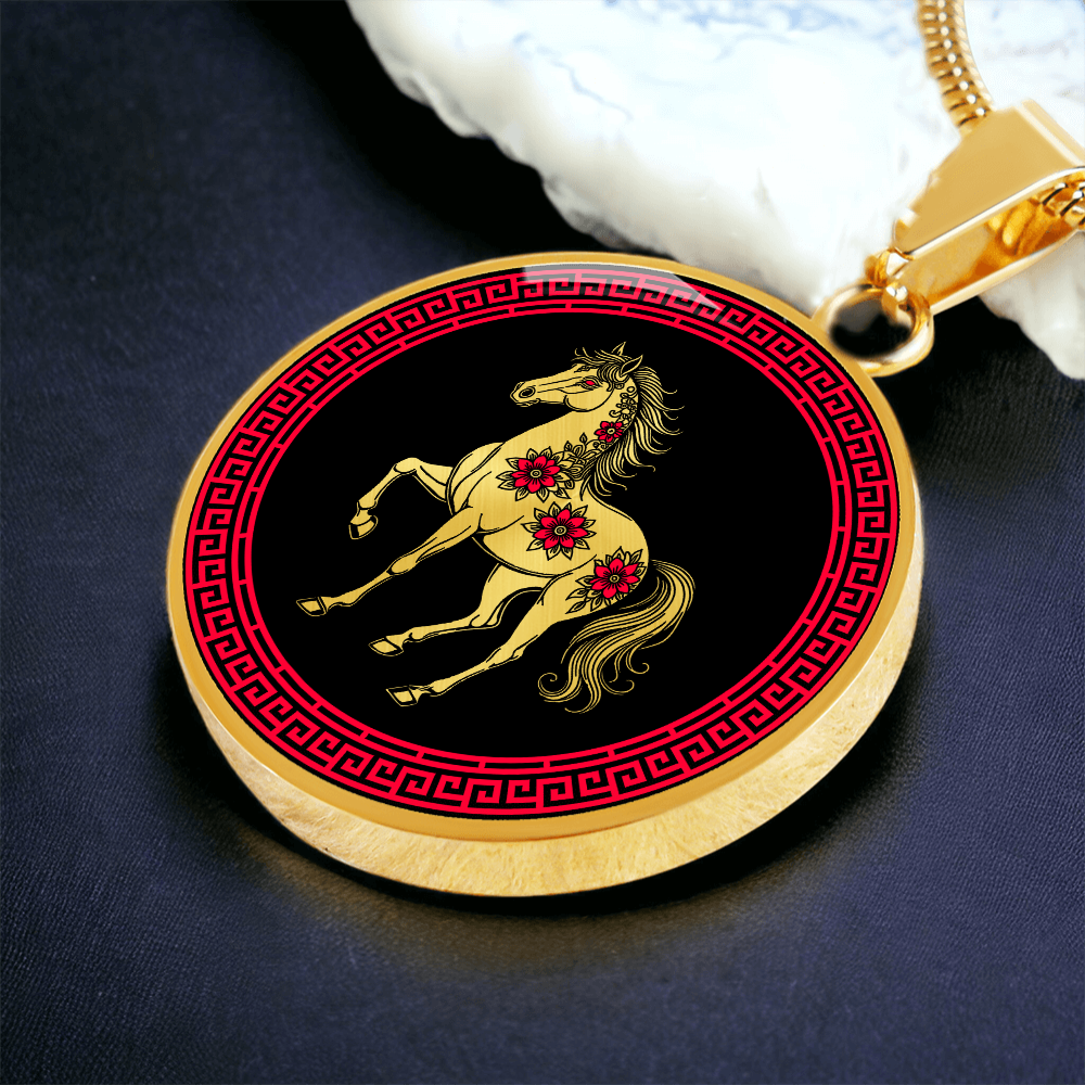 Horse Necklace Chinese Zodiac Pendant Jewelry