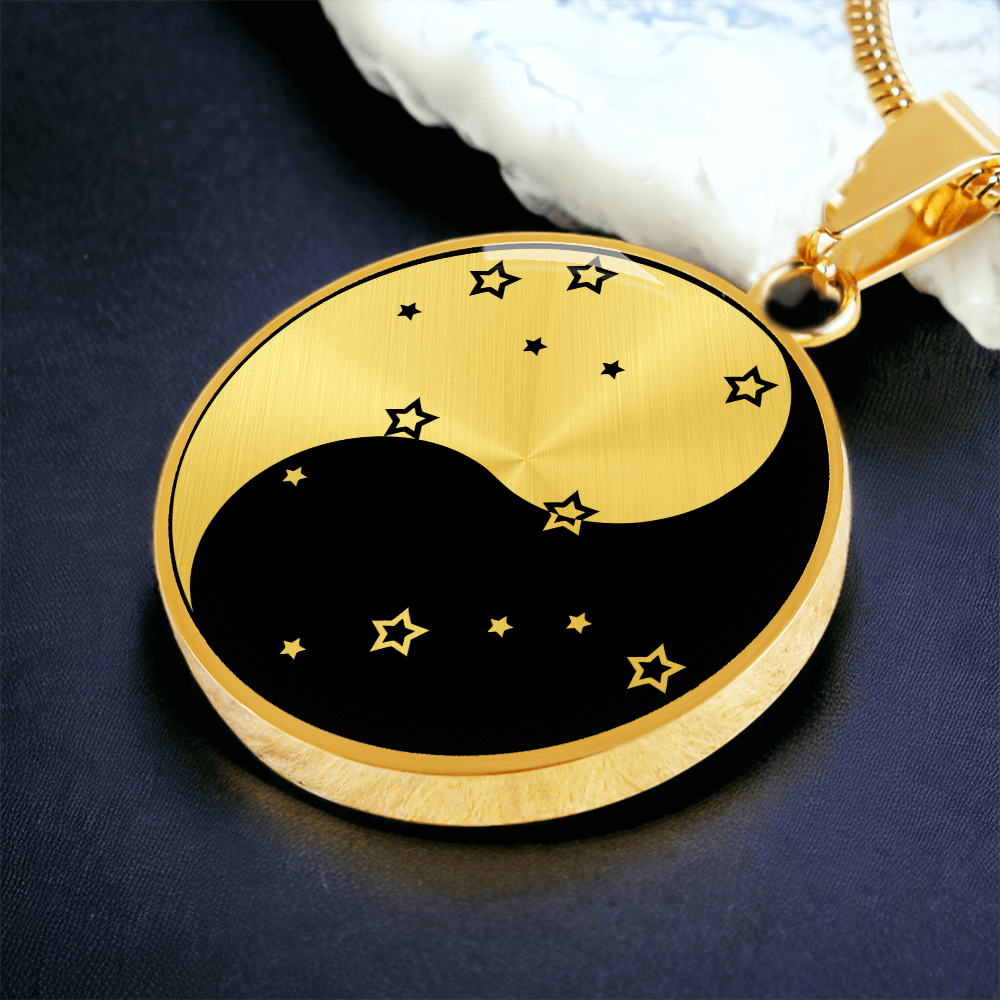 Gemini Yin Yang Pendant Necklace - Zodiac Constellation Jewelry