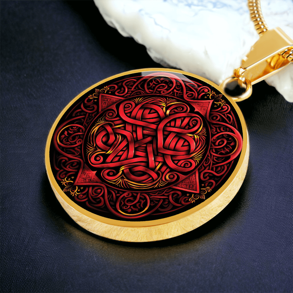 Red Celtic Knot Necklace - Romantic Pendant Jewelry
