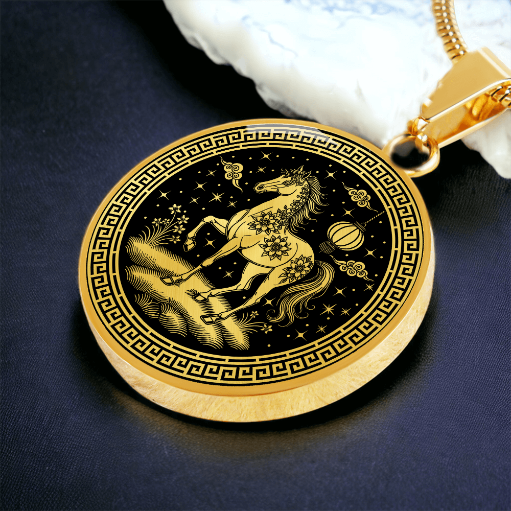 Horse Necklace Chinese Zodiac Pendant Jewelry