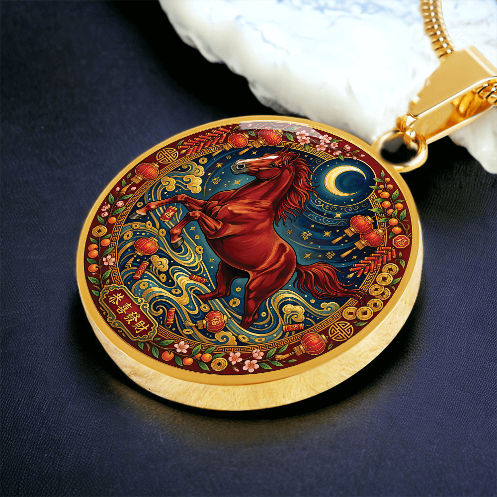 Year of The Horse Necklace - Chinese Zodiac Animal Charm Pendant Jewelry
