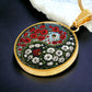 Poppy Yin Yang Necklace - August Birth Month Flower Pendant Jewelry