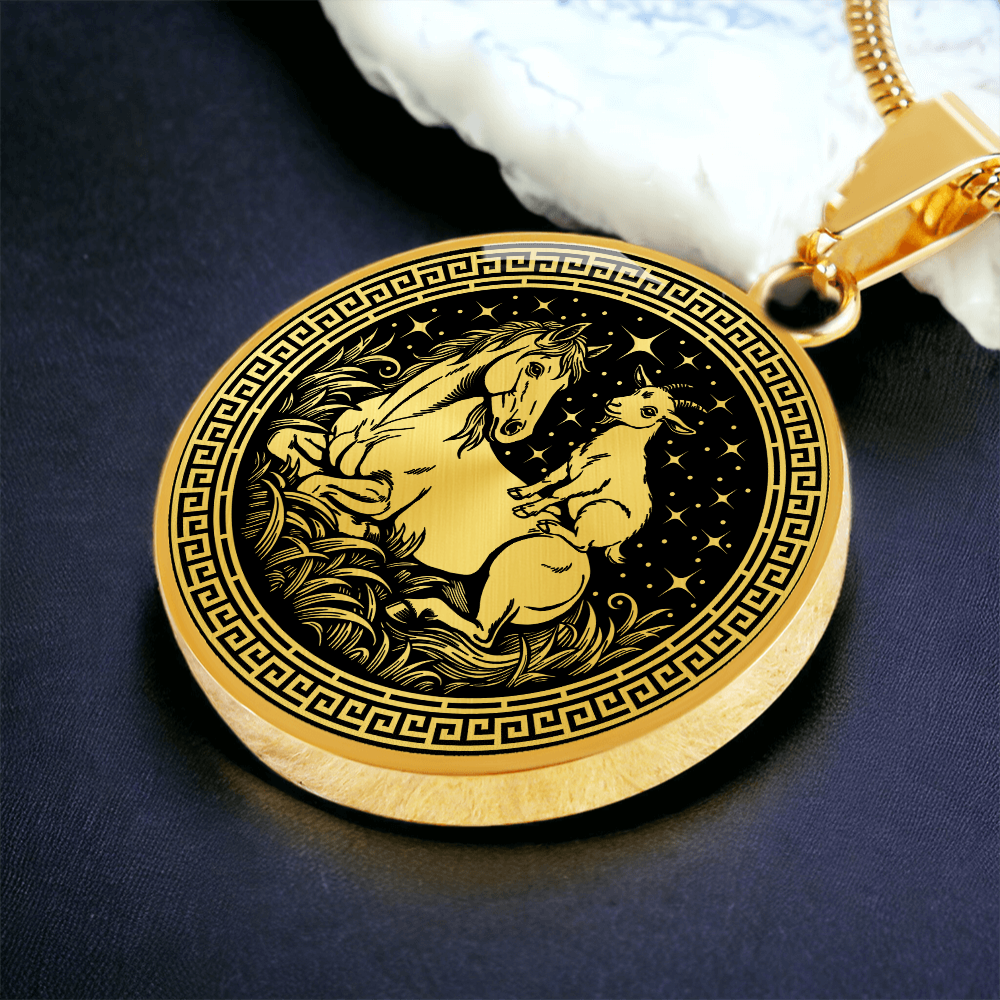 Goat and Horse Necklace - Couples Chinese Zodiac Animal Pendant Jewelry