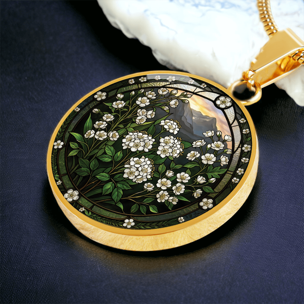 White Hawthorn Necklace - May Birth Flower Pendant Jewelry