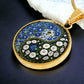 Morning Glory Yin Yang Necklace - September Birth Month Flower Pendant Jewelry