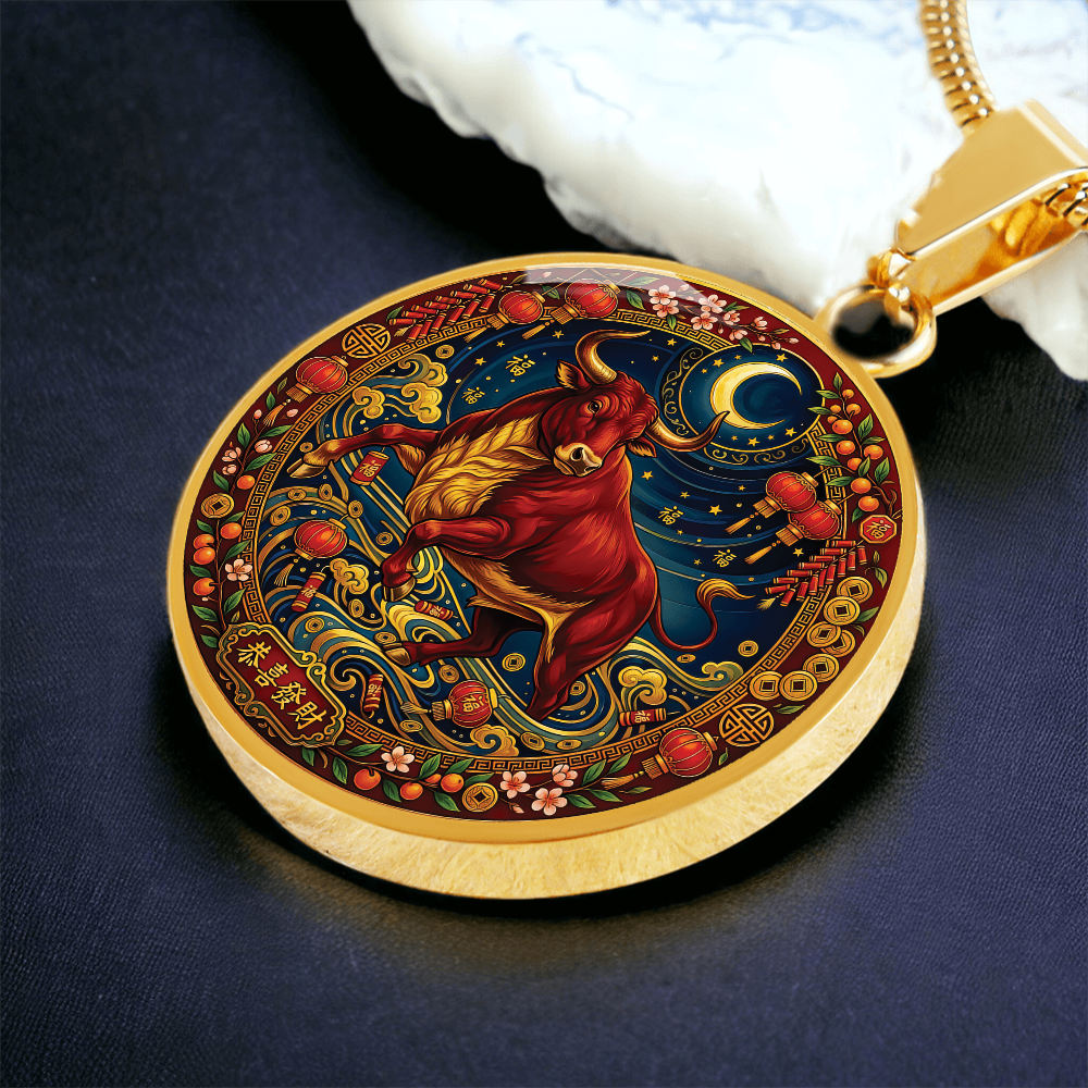 Year of The Ox Necklace - Chinese Zodiac Animal Charm Pendant Jewelry