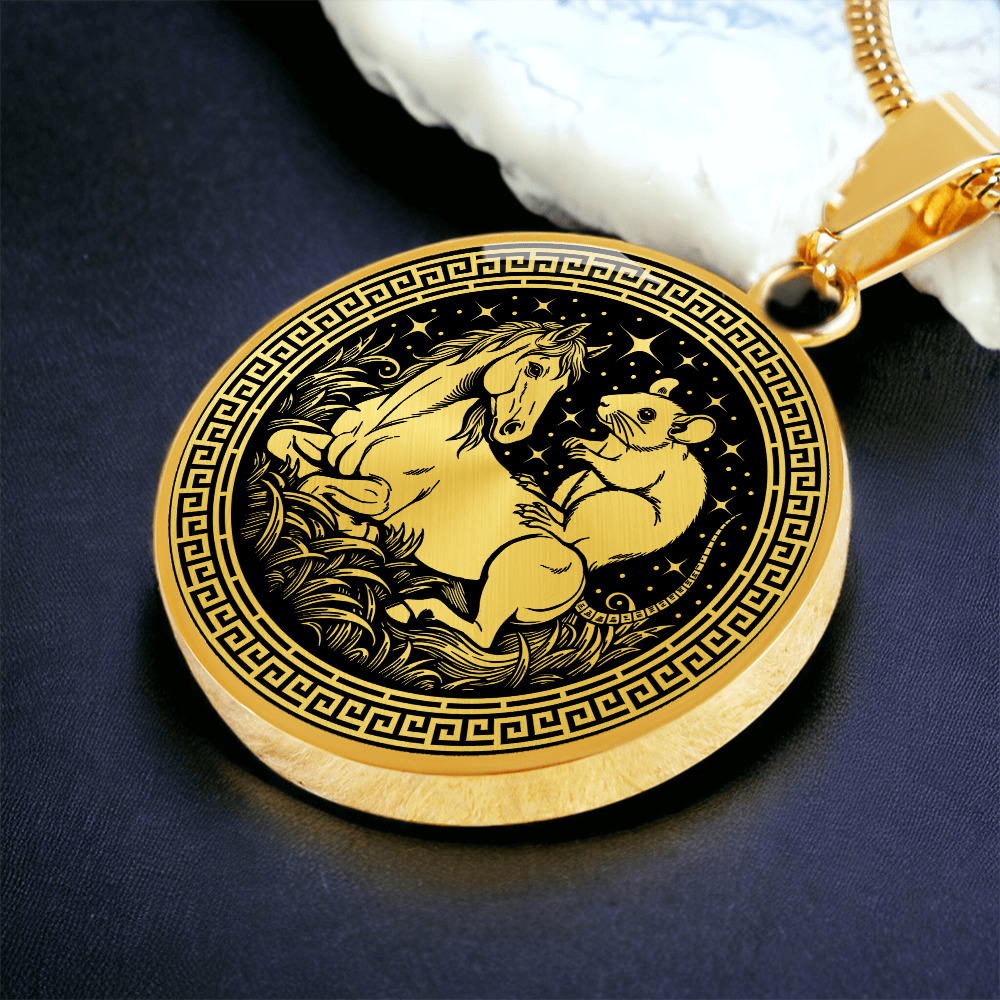 Rat and Horse Necklace - Couples Chinese Zodiac Animal Pendant Jewelry