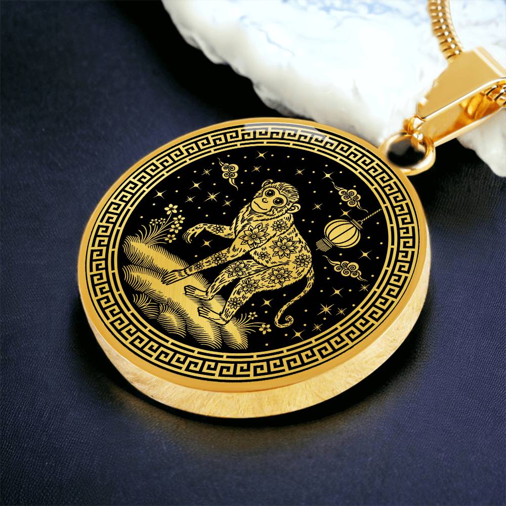 Monkey Necklace Chinese Zodiac Animal Pendant Jewelry