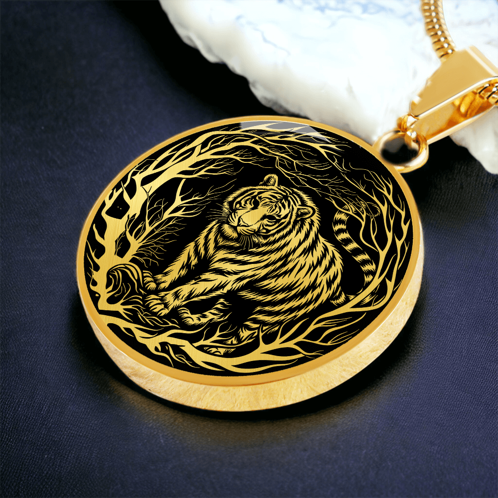 Silver Tiger Necklace - Forest Charm Pendant Jewelry