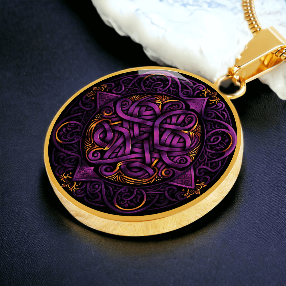 Purple Celtic Knot Necklace - Romantic Pendant Jewelry