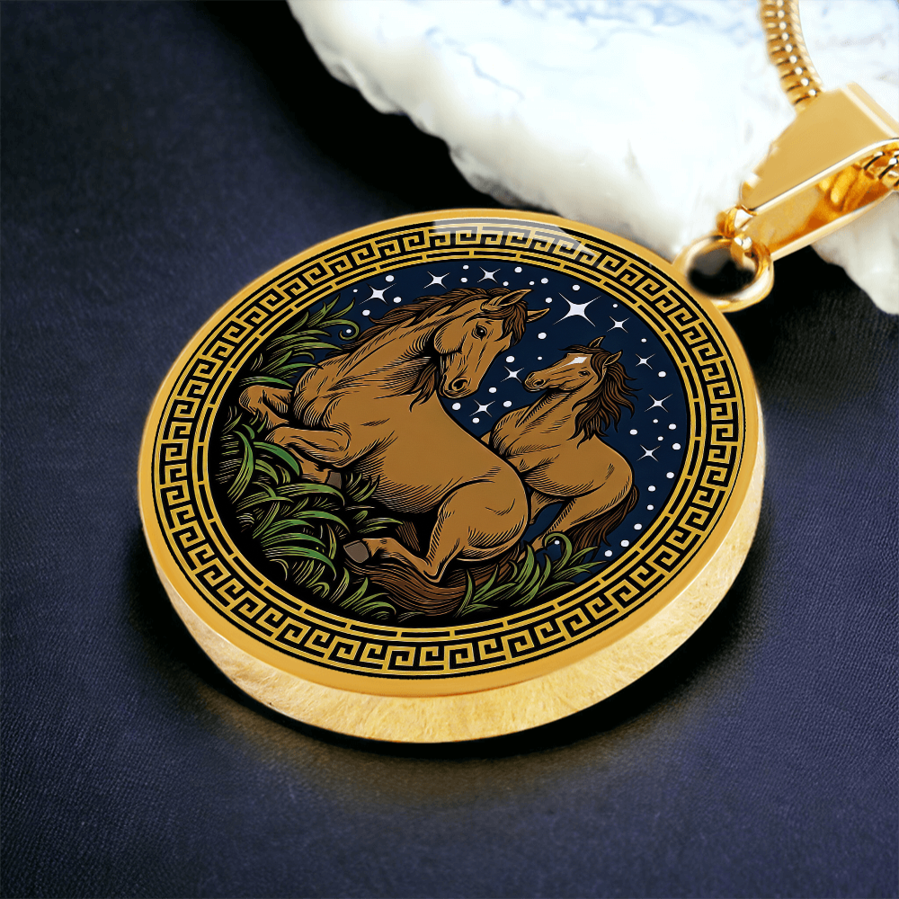 Horse and Horse Necklace - Couples Chinese Zodiac Animal Pendant Jewelry