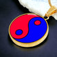 Gold Pendant Fire and Ice Yin Yang Necklace