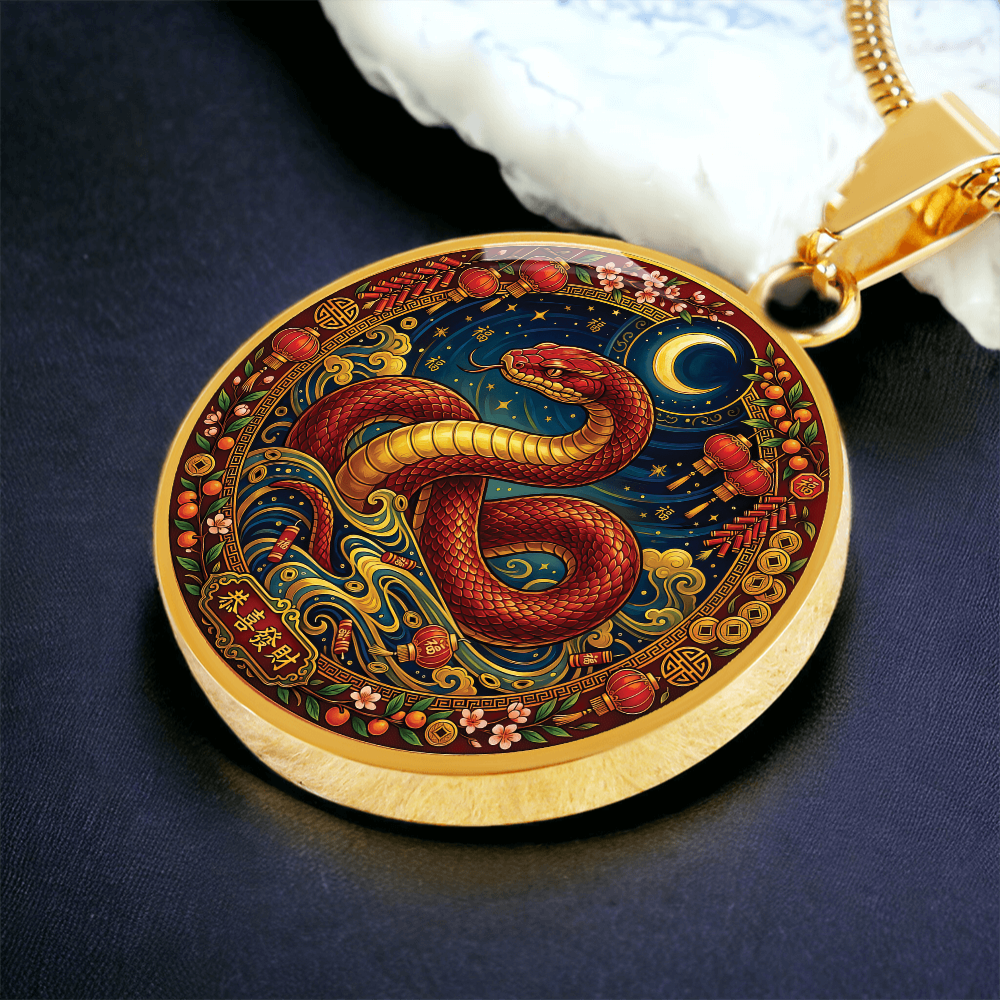 Year of The Snake Necklace - Chinese Zodiac Animal Charm Pendant Jewelry