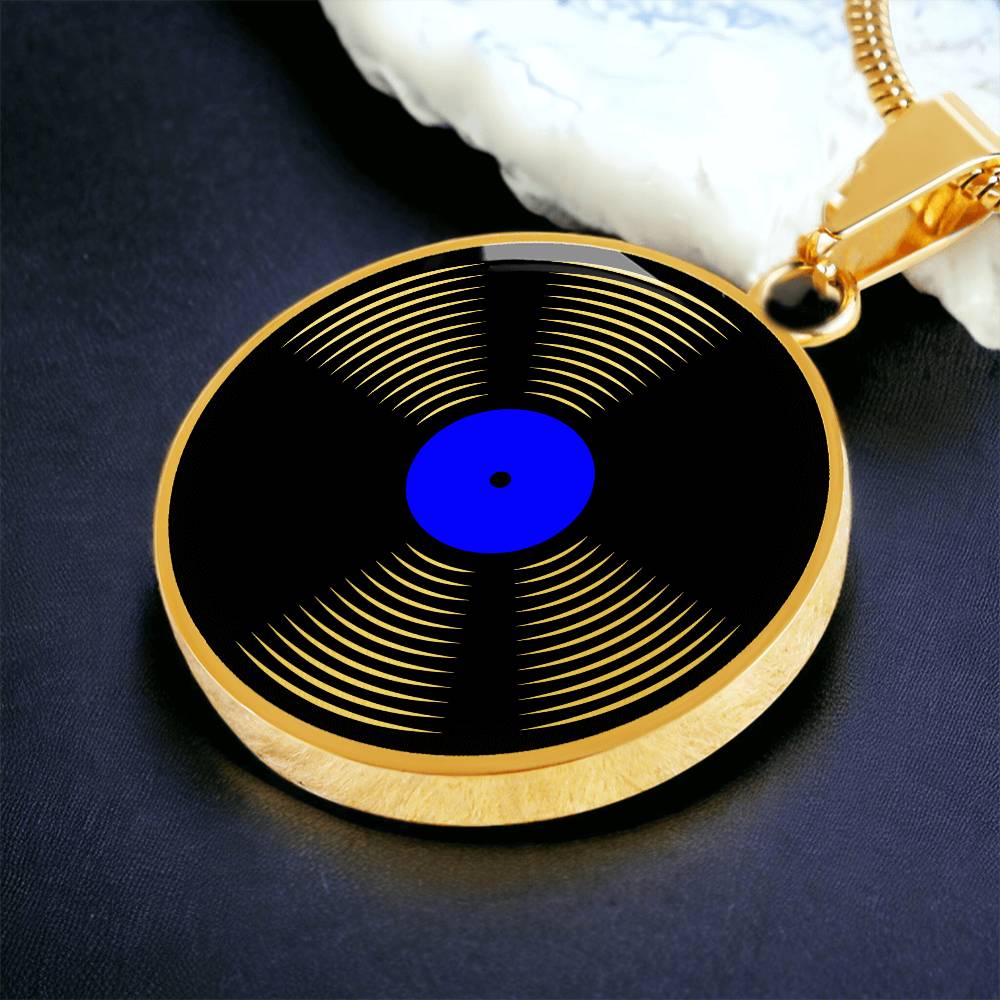 Vinyl Record Necklace Gold - Personalized Music Pendant - Music Theme Gifts For Her or Him - Silver Record Pendant Necklace For Woman or Men