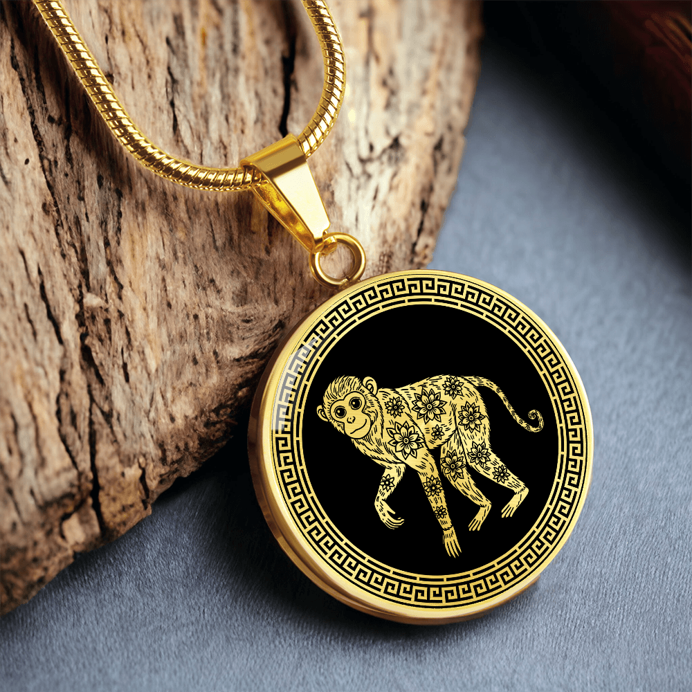 Monkey Necklace Chinese Zodiac Animal Pendant Jewelry