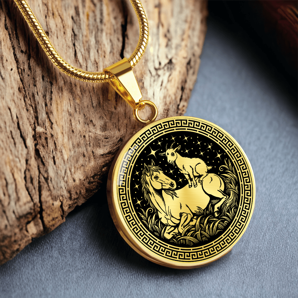 Goat and Horse Necklace - Couples Chinese Zodiac Animal Pendant Jewelry