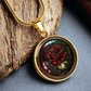 Red Rose Necklace - June Birth Flower Pendant Jewelry