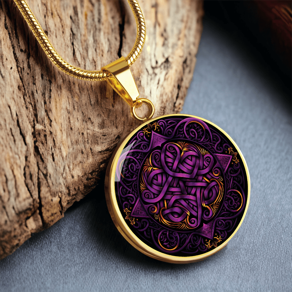 Purple Celtic Knot Necklace - Romantic Pendant Jewelry