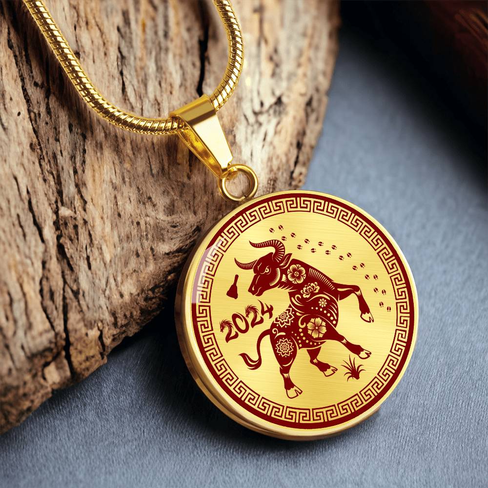 2024 Gold Ox Zodiac Necklace