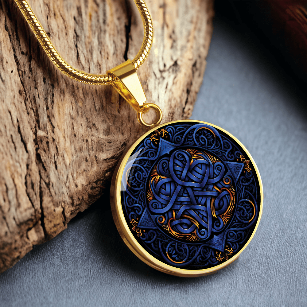 Blue Celtic Knot Necklace - Romantic Pendant Jewelry
