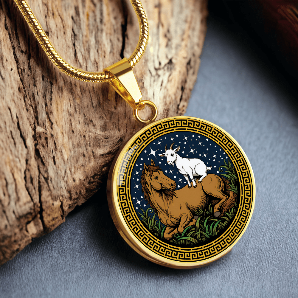 Goat and Horse Necklace - Couples Chinese Zodiac Animal Pendant Jewelry