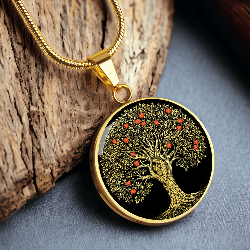 Orange Tree Necklace - Symbolic Charm Pendant Jewelry