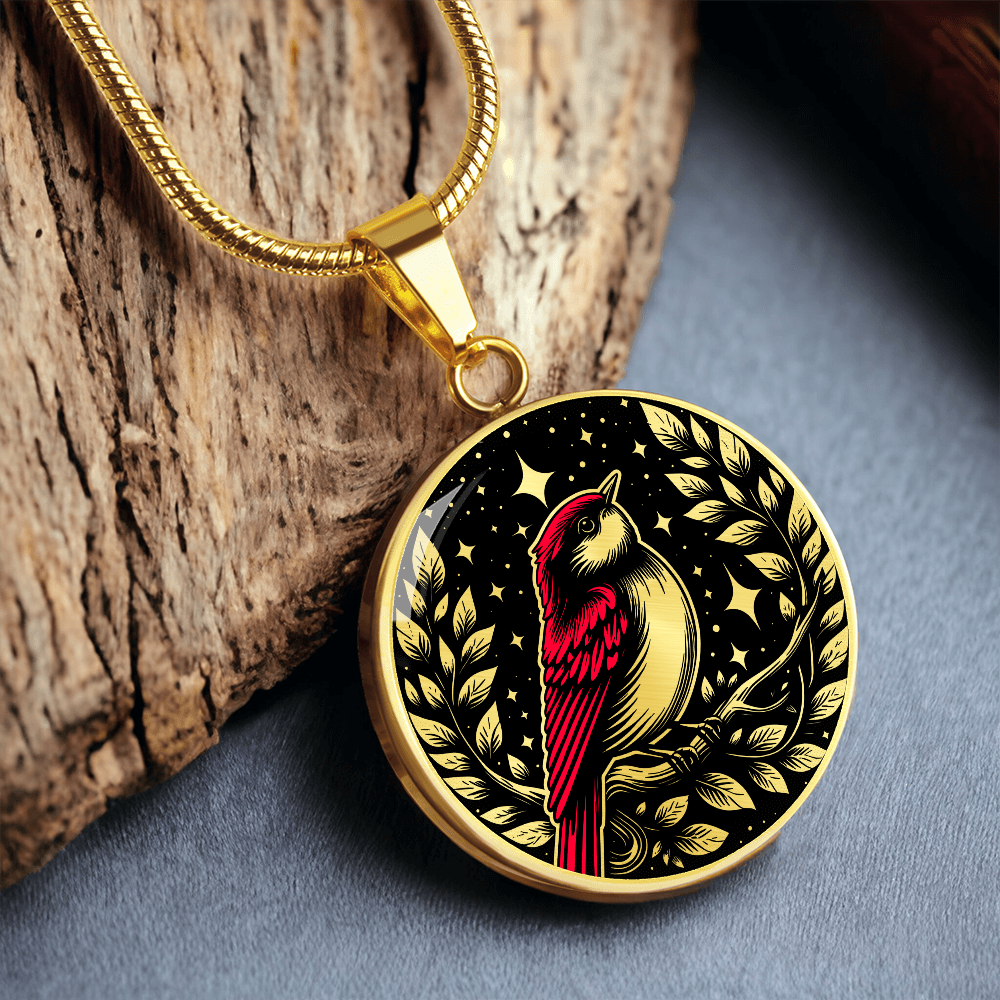 Red Bird Necklace - Wildlife Pendant Jewelry