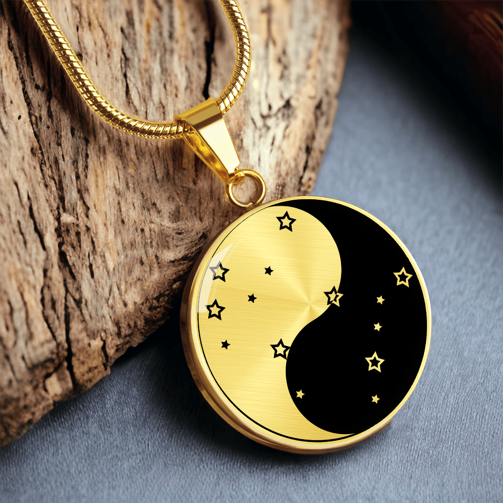 Gemini Yin Yang Pendant Necklace - Zodiac Constellation Jewelry