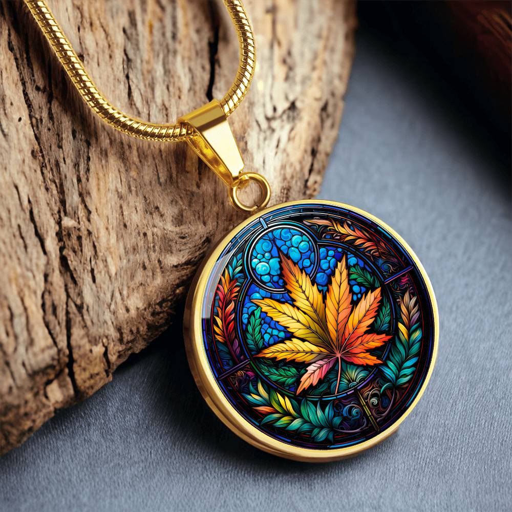 Gold Marijuana Necklace